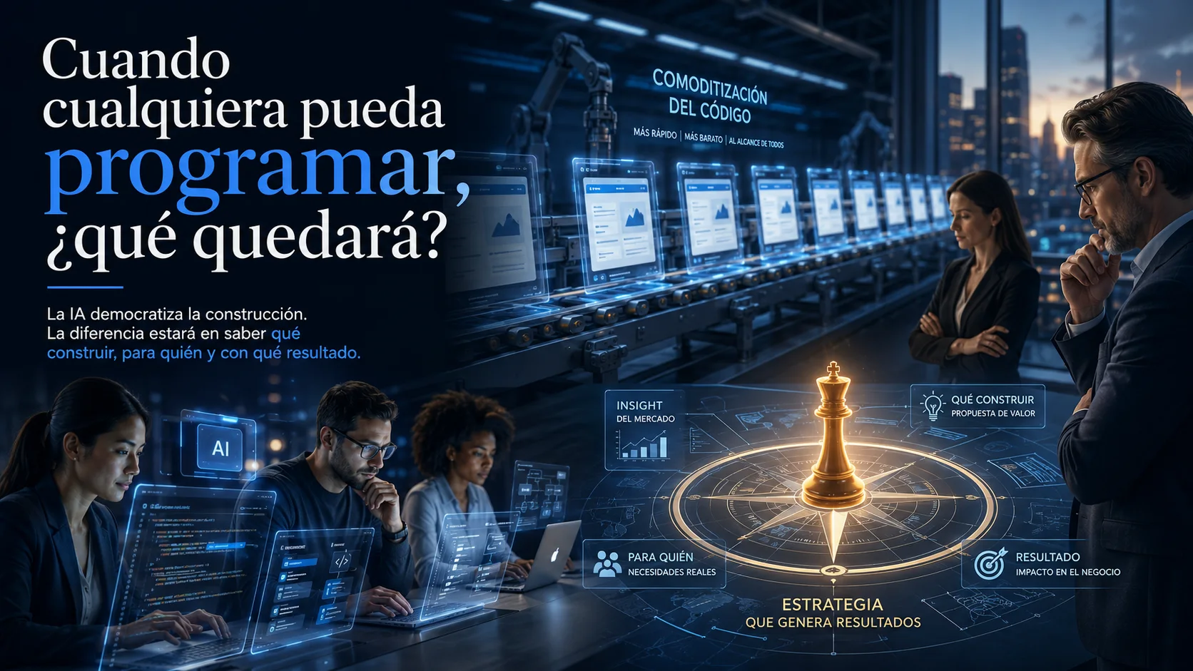 Cuando cualquiera pueda programar: la estrategia define qué construir, para quién y con qué resultado