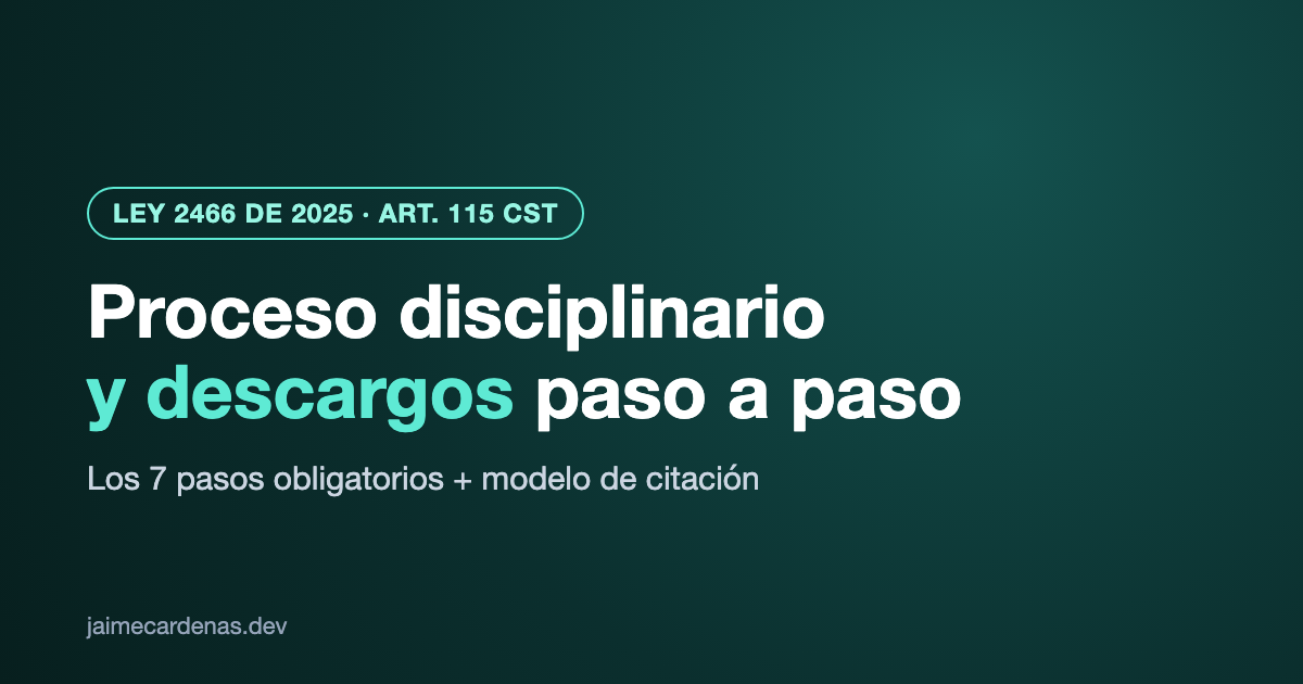 Proceso disciplinario laboral y descargos: paso a paso según la Ley 2466 de 2025